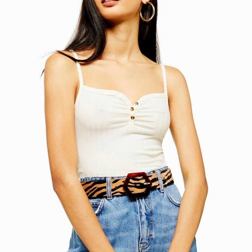 🆕 TOPSHOP Cream Ribbed Tank! - Picture 8 of 8